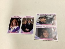 Îles Vierges britanniques 1986 sangle Prince Andrew et Fergie 2x35c,2x$1 comme neuf