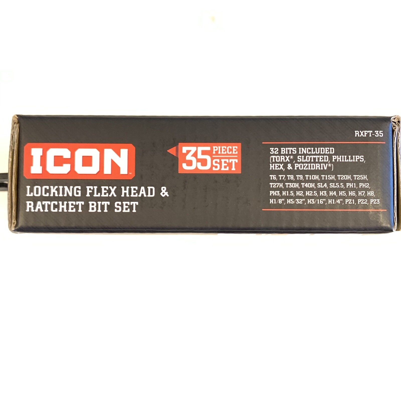 ICON Locking Flex Head Ratchet and Bit Set, 35 Piece New In Box RXFT35