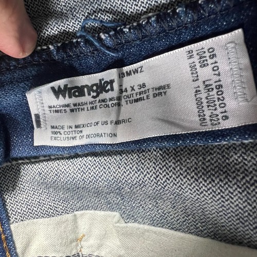 Vintage Wrangler Jeans Mens 34x38 (Fit 32x36) Blue Denim Cowboy Western 13MWZ - Picture 3 of 11