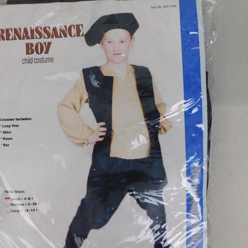 Renaissance Boy Kids Medieval Peasant Halloween Costume Black, 4-6 Small #3551 - Picture 4 of 8