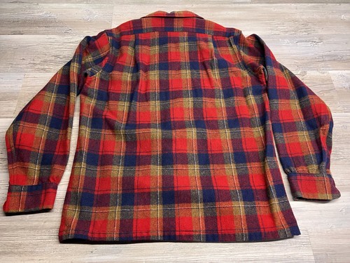 Vintage Pendleton Red Board Hemd Schlaufenkragen Flanell dicke Wolle Größe M hergestellt in den USA - Bild 2 von 5
