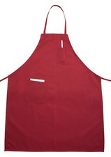Full Length Bib Apron w/Pocket, Red (12 Each)