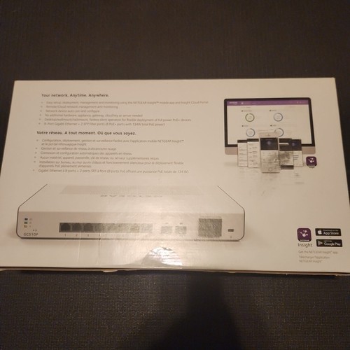 Netgear GC510P-100NAS 8-Port Gigabit Ethernet PoE+ App Managed Cloud Switch - Picture 3 of 5