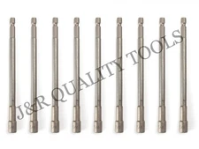 10pc 3/8" Magnetic Nut Driver Set Nut Setter Power Drill Bit 1/4" Shank 6" Long