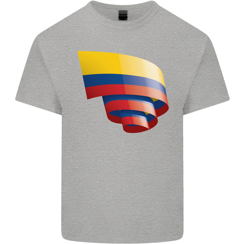 Curled Columbia Flag Columbian Day Football Kids T-Shirt Childrens - Picture 35 of 52