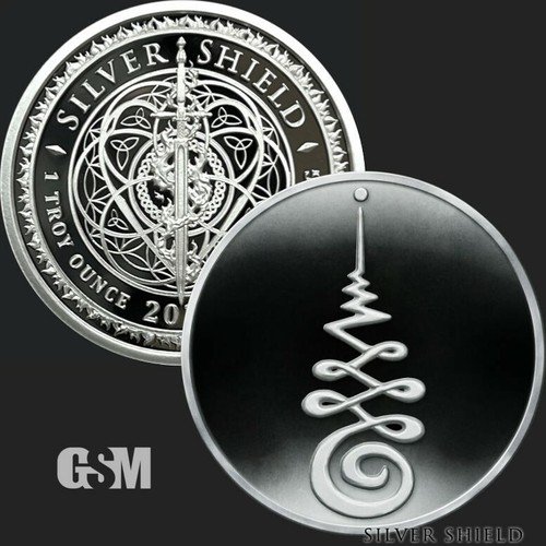 SILVER SHIELD 1 OZ PROOF | 2021 | UNALOME - SACRED GEO SERIES # 8 (Low Mintage) - Picture 2 of 10