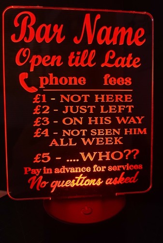 personalised bar sign with your bar name light up bar or pub with remote - Picture 2 of 7