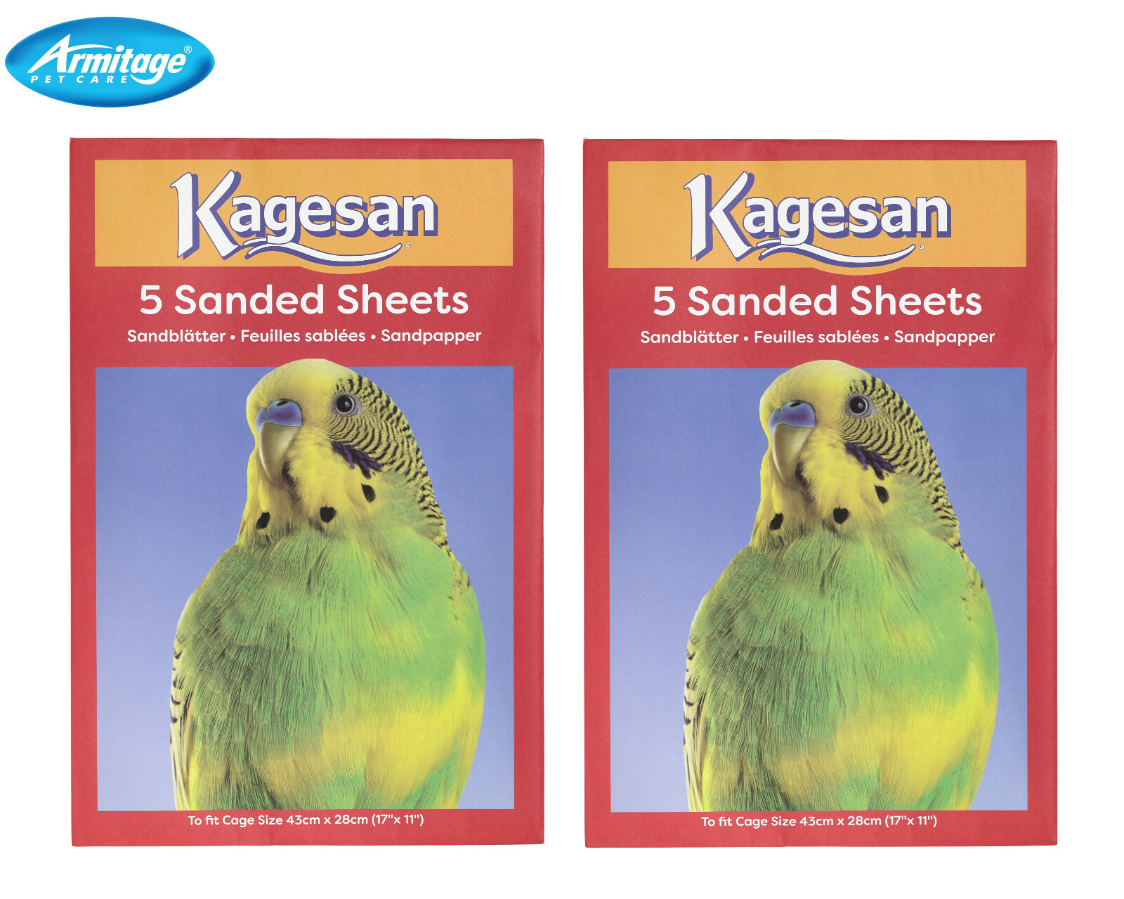 BIRD CAGE SAND PAPER SHEETS 10X KAGESAN RED (2X5 PACKS) 17""X11"" 43 X 28CM NEW - Image 3
