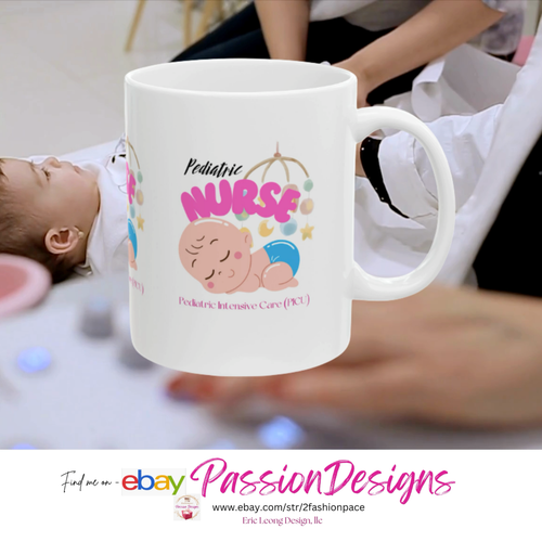 PEDIATRIC NURSE COFFEE MUG. Enjoy your coffee with this delightful design. - Video 1 of 1