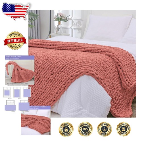Soft 51"x63" Holey Chunky Knit Chenille Throw Blanket - Perfect for Snuggling