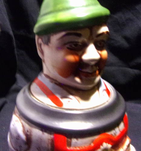 VTG. ORIGINAL GERZIT Germany lidded #9 Beer Stein 8.5" FIGURAL ACCORDION PLAYER - Picture 2 of 12