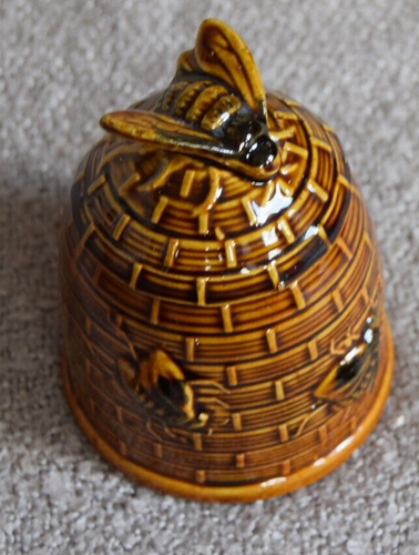 Vintage Beehive Honey Pot Jar with Lid bee bees Bumblebee Retro + honey drizzler - Picture 4 of 12