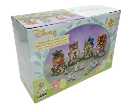Disney Spring Village~Lights & Musical~NEW~13 pc~Easter~Mickey~Minnie~Eeyore - Picture 3 of 10