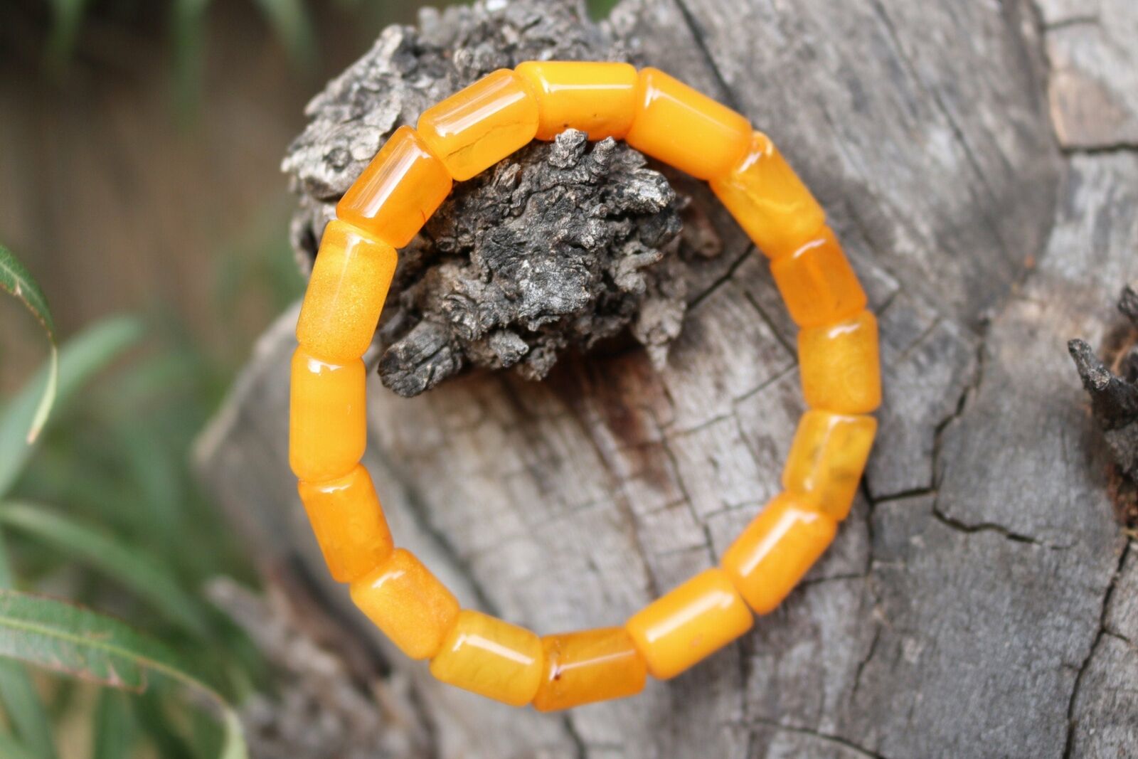 Baltic Amber Bracelet Spring new work one after another Barrel Natural Butterscotch Beads Antique Outlet sale feature