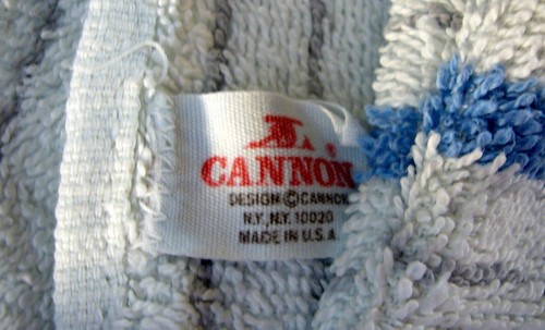 3 Vintage Cannon Blue White Stripe Bath Hand Washcloth Towel Made in USA - Picture 3 of 3