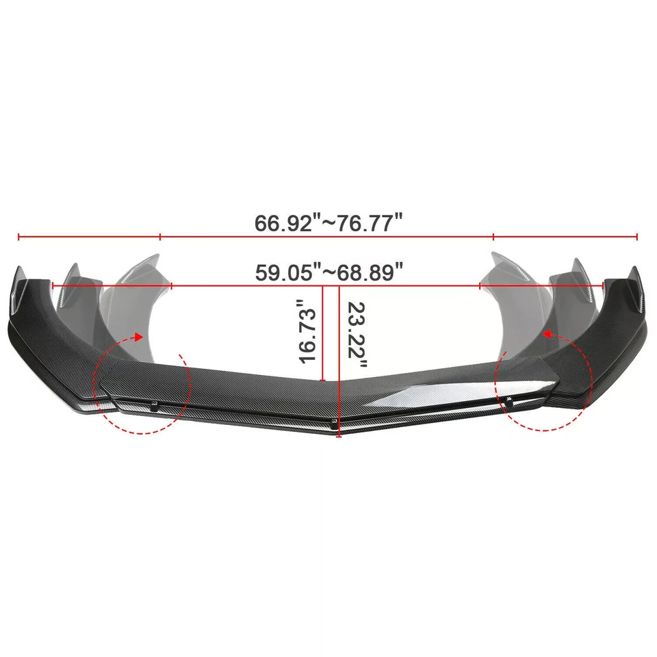 Carbon Fiber Front Bumper Lip Spoiler & Side Skirt For Ford F150 F-150 Truck - Imagem 3 de 4