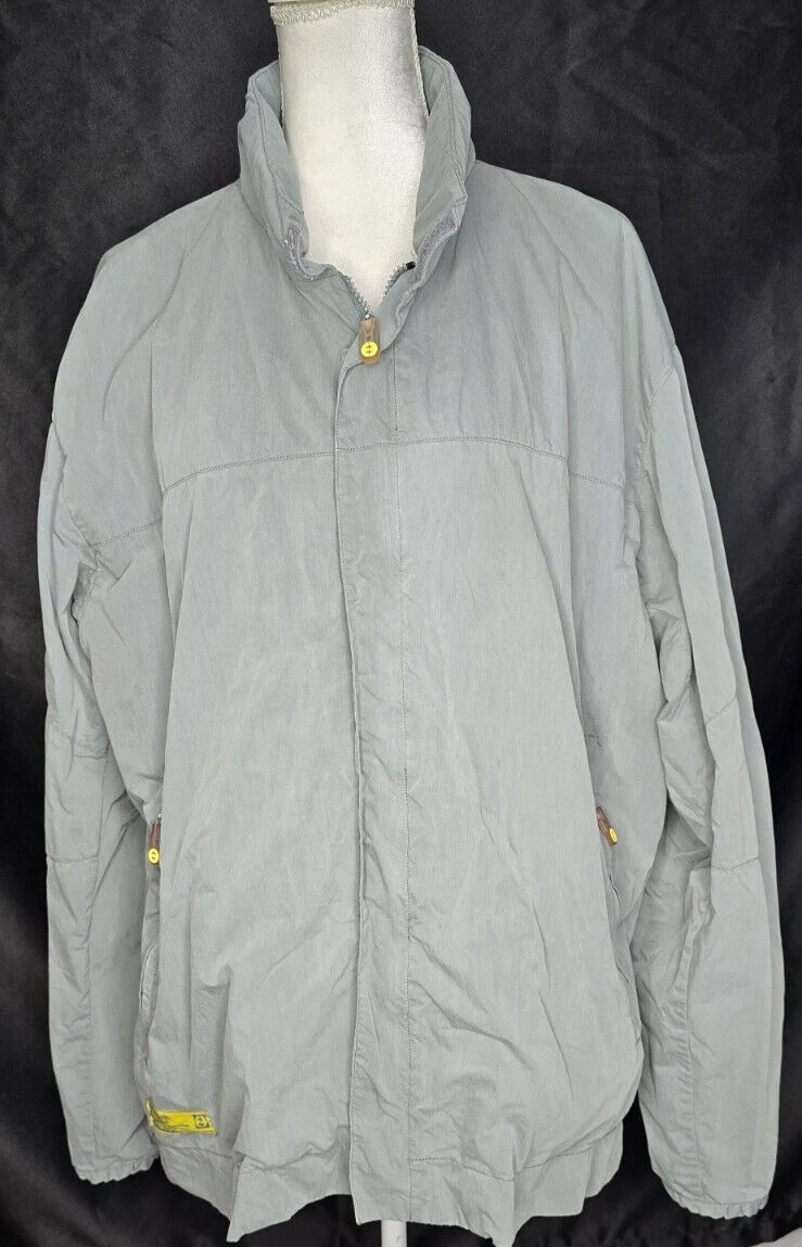 Planet Earth Jacket XL Skateboard Ski Net Lined Green Gray Hidden Hood Full Zip - product detail image 1