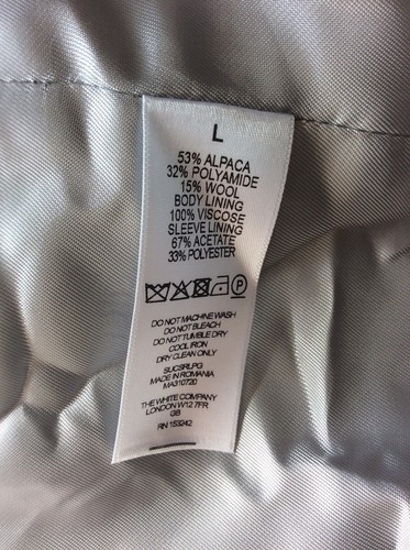 THE WHITE COMPANY Luxe Revere-Collar Coat with Alpaca Pale Grey UK L RRP £395 - Picture 15 of 15