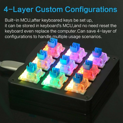 Mini Mechanical Gaming Keyboard Programmable Keys Blue Switches RGB Backlit - Picture 5 of 6