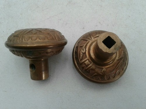 Antique/Vintage Ornate Door Knobs & BackPlate Brass EastLake Door Hardware Set - Picture 6 of 9