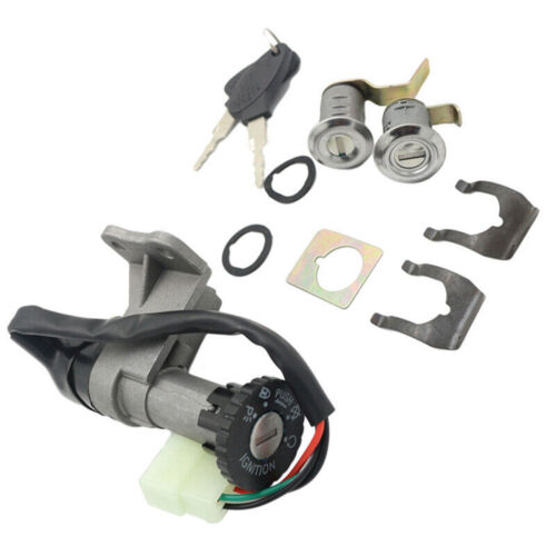 For 50-150CC Motorcycle Bike Fuel Gas Cap Ignition Switch Key Seat Lock Set NEW - Foto 2 di 13