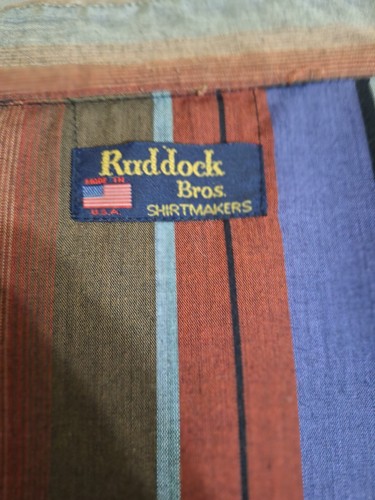 Vtg Ruddock Bros Shirt Mens Stripe Western Wear Cowboy Duster Style Made In USA - Picture 6 of 6