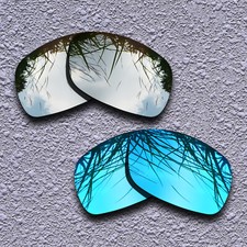 US Silver Blue Polarized Replacement Lenses For-Oakley Ravishing