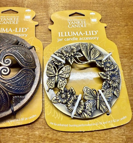 Yankee Candle Brass & Toppers Illuma-lid 2007 Paisley & Two Butterflies - Picture 4 of 5