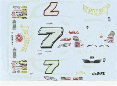 Winscals #7 Menards Jim Beam 2009-Robby Gordon 1/24 Nascar waterslide decal
