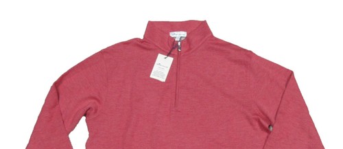 Peter Millar Men's Cranberry Red Crown Comfort Interlock 1/2 Zip Sweater - Picture 2 of 3