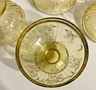 Vintage 1930s Yellow Depression 4 Custard Fruit Dishes Sharon Federal Glass