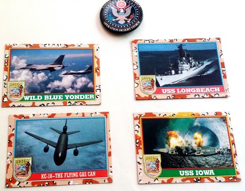 Desert Storm Collection: 13 Topps Pro Set Card Lot w/ Bonus Pin (1991) - Picture 2 of 8