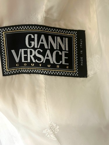VINTAGE GIANNI VERSACE COUTURE MANTEL COATTAILS KNIELANG Video ITALIEN Gr. US 6 - Bild 18 von 22