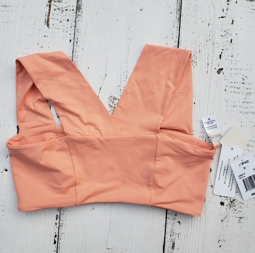 L* Space Parker Tangy Coral Wide Strap Crossback Swimsuit Bikini Top Sz D (L) - Picture 6 of 8