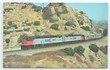 Postcard Coast Starlight Amtrak Train at Santa Susana Pass Southern California