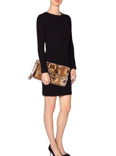 NEU Jimmy Choo braun Python Schlangenleder MARIN Handtasche Clutch $ 2.495 - Bild 3 von 11