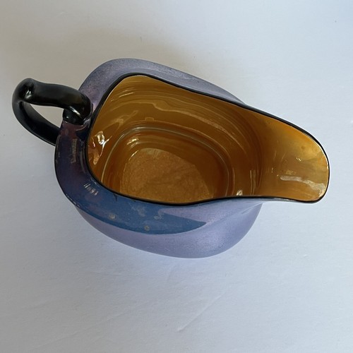 Art Deco Lusterware Phoenix China Blue Peach Tea Set Czecho Slovakia 3 Pieces - Picture 9 of 19