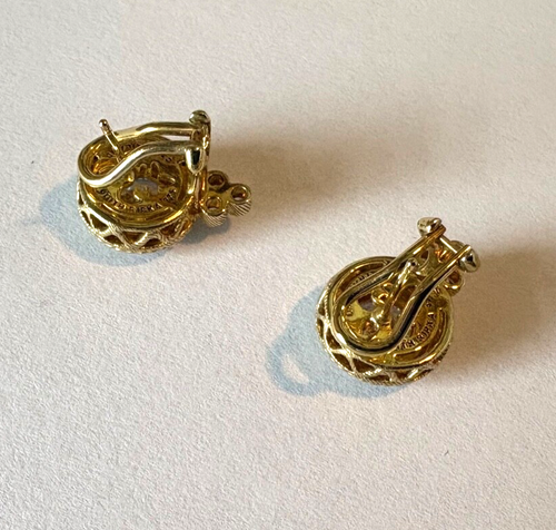 Judith Ripka Ohrringe Silber Gold plattiert Zirkonia / Diamonique - Bild 5 von 6