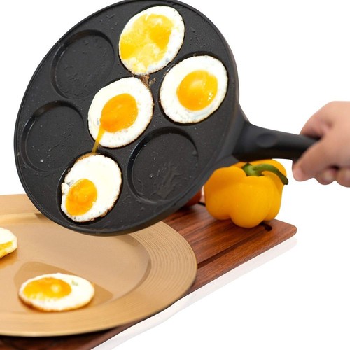 Pancake Pfanne mit 7 Mulden,27cm Aluminiumlegierung Induktions-&Gas-, Eierpfanne - Bild 7 von 19