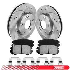 Front Disc Brake Rotors + Ceramic Brakes Pads Kit for KIA SOUL 2010-2011 2.0L
