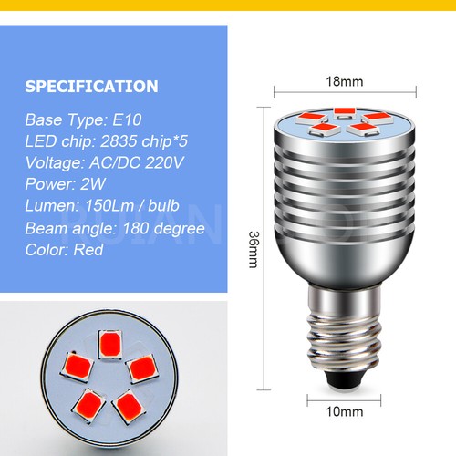 Ruiandsion LED Bulb E10 220V Chandelier Candle Lamp 2W 150lm Ambient Lighting - Picture 4 of 15