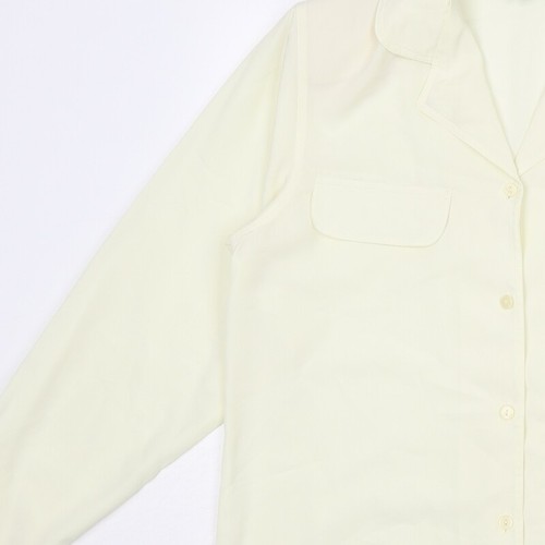 Dalia Womens Ivory Polyester Blend Button-Up Size 12ed - Picture 9 of 10