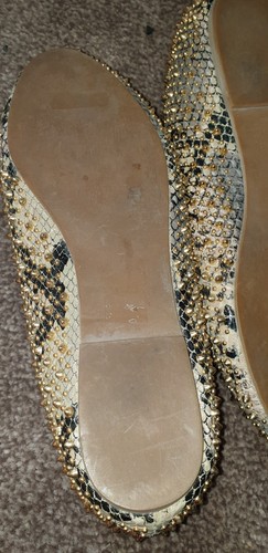 Jeffrey Campbell Studded Pumps Uk 5 Snakeskin Print Gold Studs - Picture 6 of 7