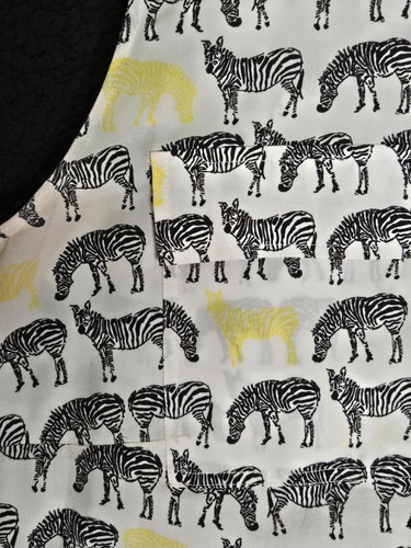 Talbots ärmelloses Top 20W Polyester Zebramuster Knopfleiste schwarz weiß gelb - Bild 3 von 5