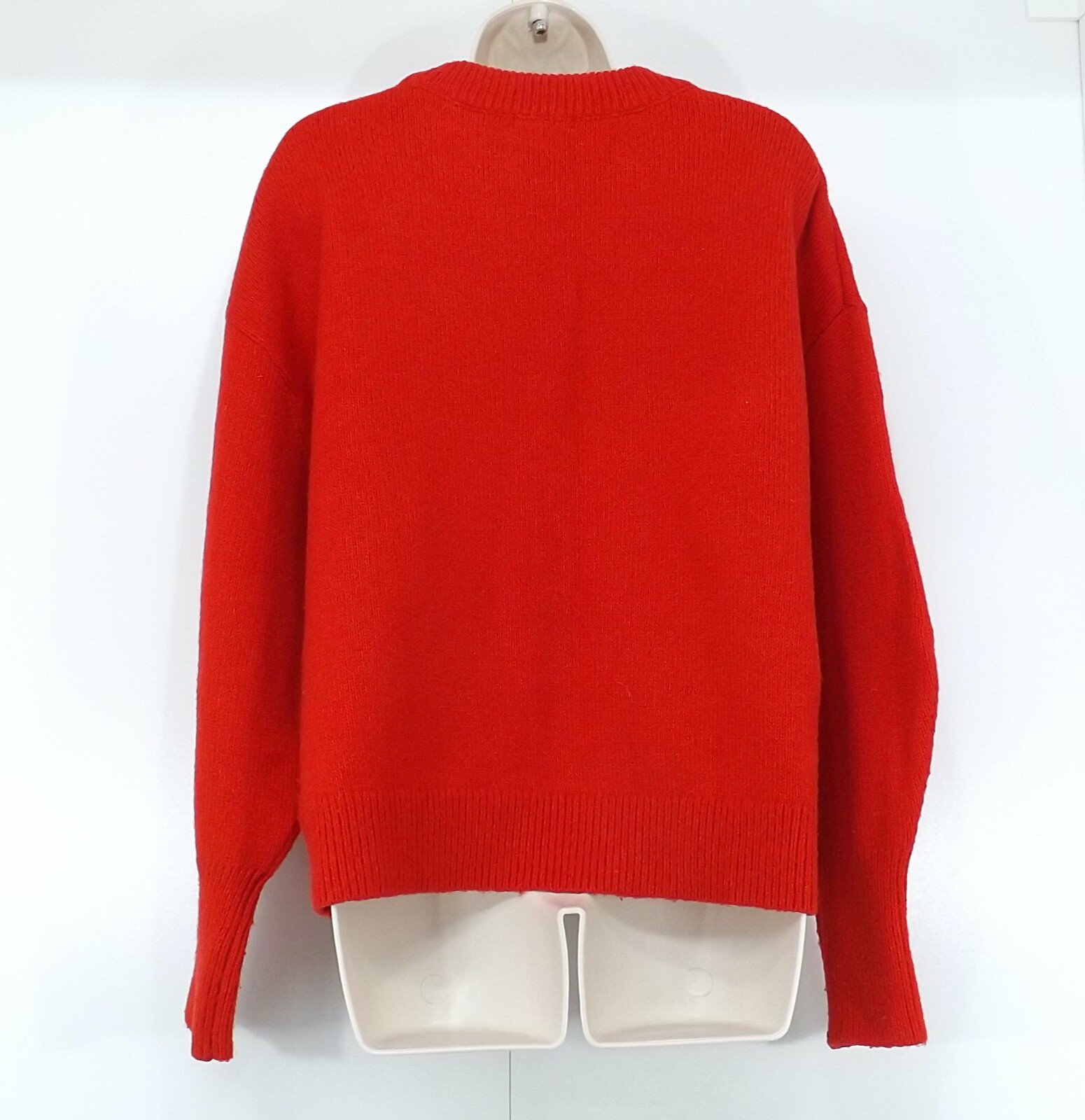 H&M Red Soft Chunky Knit WOOL Blend Women's Oversized Jumper UK 14 16 L
