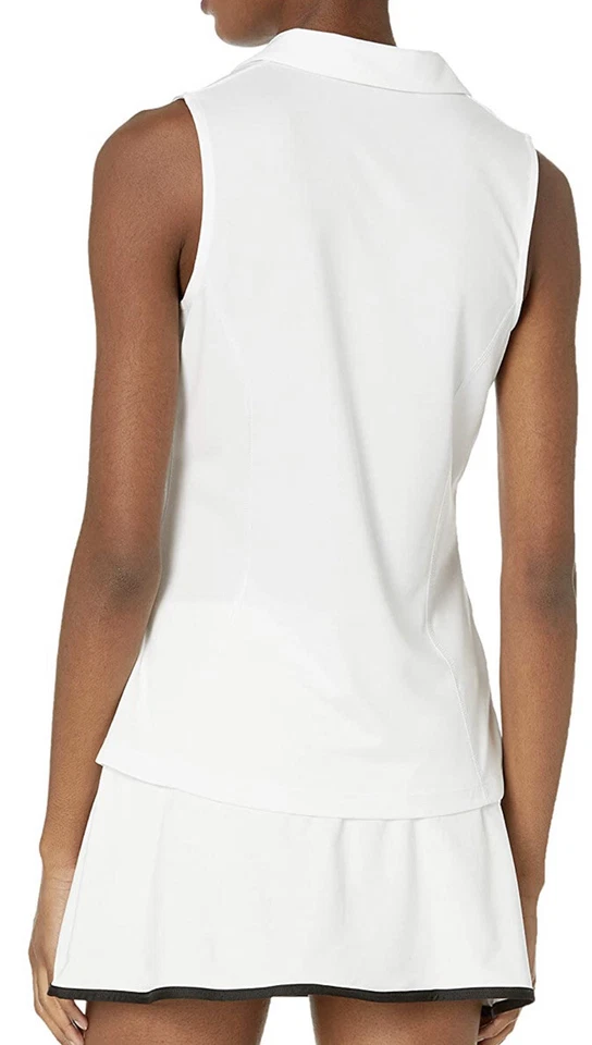 PGA TOUR 女式 Airflux 无袖 Polos,亮白色,大号 FJtt — 第 2/4 张图片