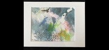 Original Mixed Media Art Abstract ? Stormy Sky?  7? X 5? Ready to be Framed