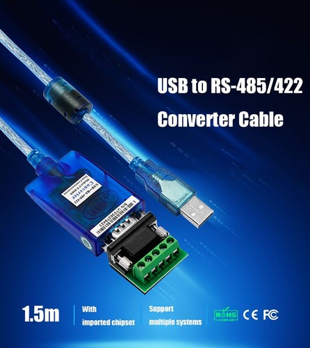 USB to RS422 RS485 Converter Cable USB-A DB9 Male Surge&±15KV ESD Protection - Picture 6 of 11