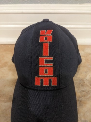 Volcom Spell out Logo Fitted Flexfit Cap Hat Navy Blue  - Picture 2 of 9