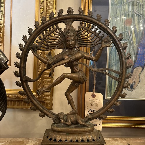 ANTIQUE LARGE SHIVA NATARAJA BRONZE STATUE INDIA HINDU GOD 14.5” X 17.5” - Picture 2 of 14